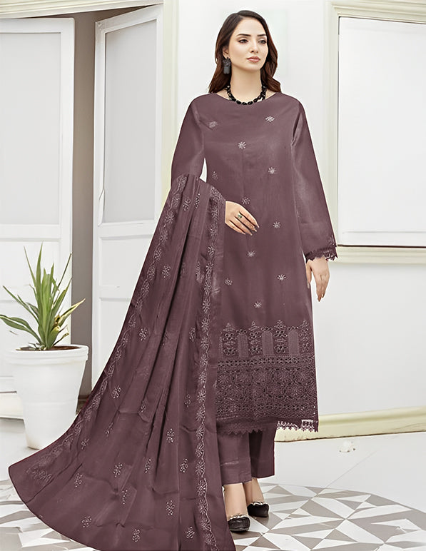 Karandi 3-Piece Unstitched Suit: HK-KRN-006