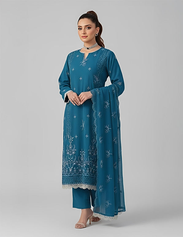 Premium Lawn 3-Piece Unstitched Suit: LWN-EC-029