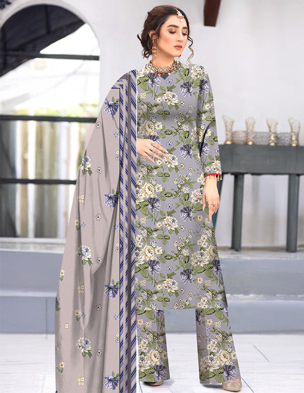 Khaddar 3-Piece Unstitched Suit: HK-KDR-005