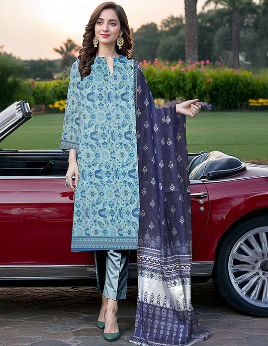 Khaddar 3-Piece Unstitched Suit: HK-KDR-010