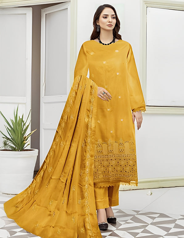 Karandi 3-Piece Unstitched Suit: HK-KRN-004