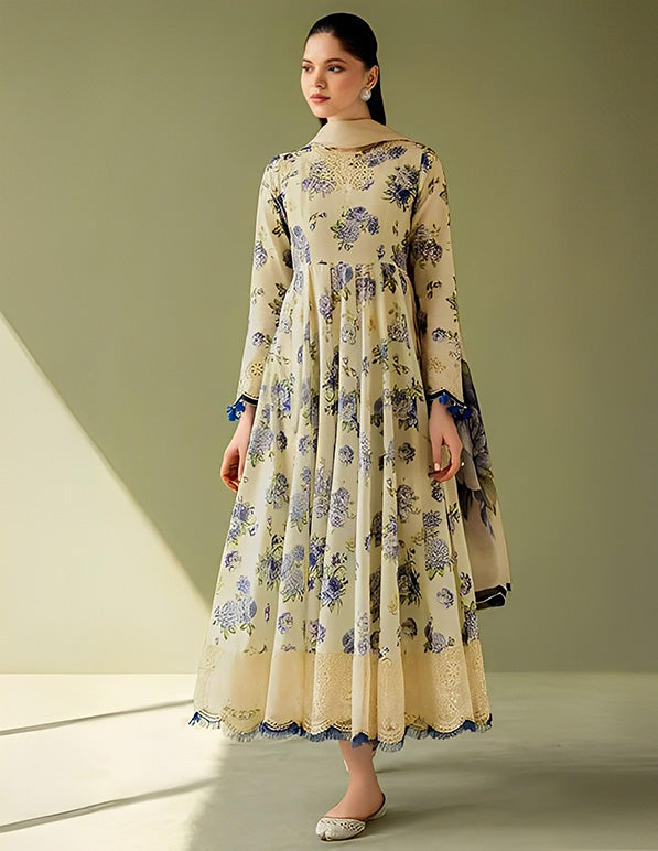 Linen 3-Piece Unstitched Suit: HK-LNN-004