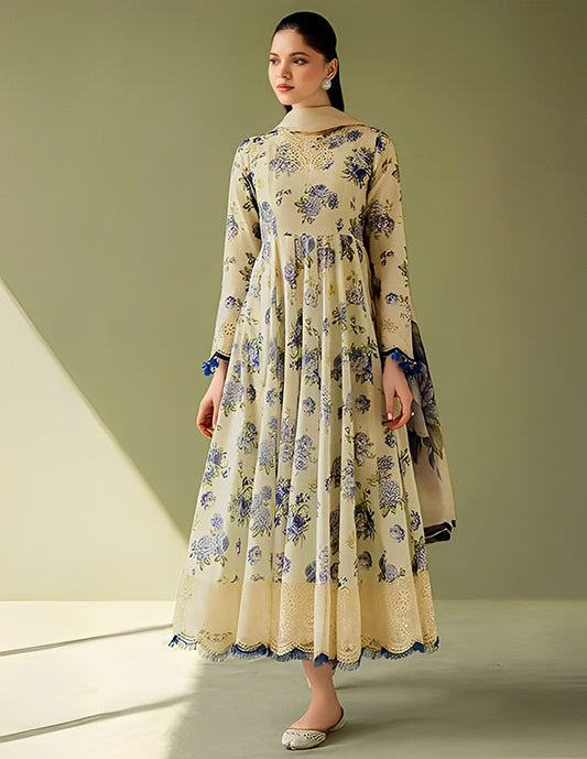 Linen 3-Piece Unstitched Suit: HK-LNN-004