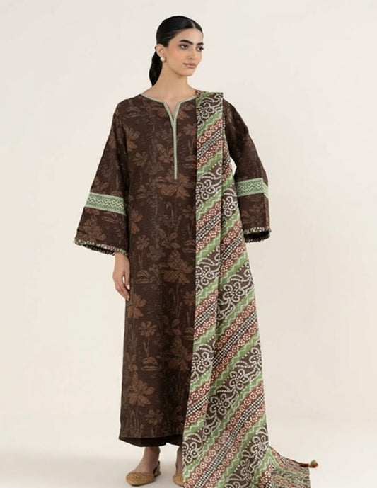 Daily Wear Lawn 3-Piece Unstitched Suit: LWN-EC-042