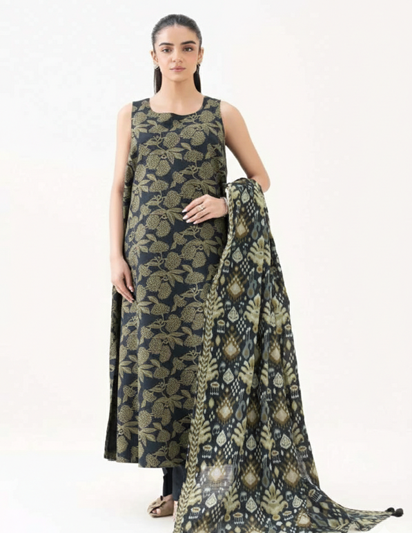 Daily Wear Lawn 3-Piece Unstitched Suit: LWN-EC-046