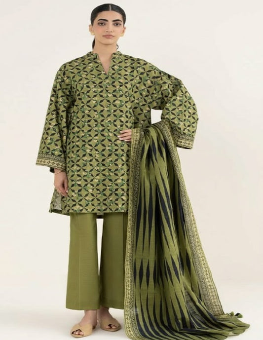 Daily Wear Lawn 3-Piece Unstitched Suit: LWN-EC-049