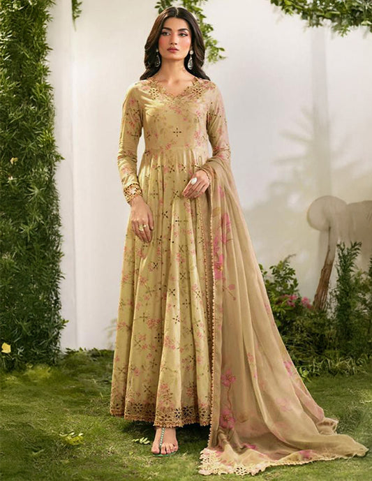 Premium Lawn 3-Piece Unstitched Suit: LWN-EC-004