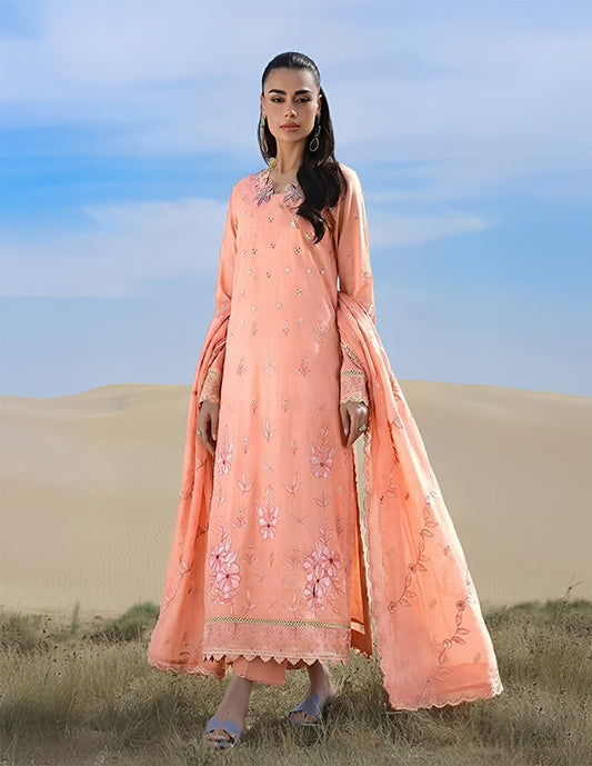 Premium Lawn 3-Piece Unstitched Suit: LWN-EC-034